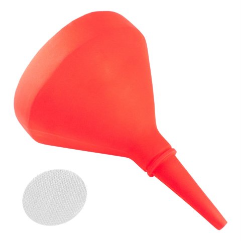 Sunoco D-Shaped Funnels R6200RD Funnel, D-Shaped, Polyethlene, Red, 11 in. x 8.5 in. Opening, Each
