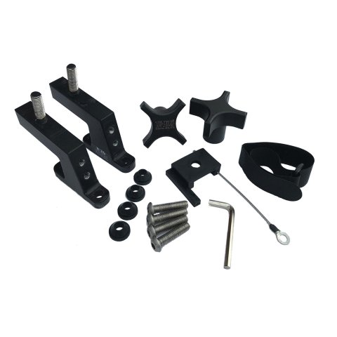 Hi-Lift Jack Company Hood Mounts for 2020-2022 GLADIATOR, 2013-2024 WRANGLER, 2018 WRANGLER JK - HM-900 Mount, Position, Steel, Black Powdercoated, Jeep, Pair