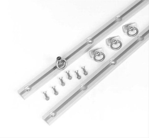 Hi-Lift Jack Company Slide-N-Lock Bed Rails BXR93S Silver 93 in. Adjustable Rail Tie Down System