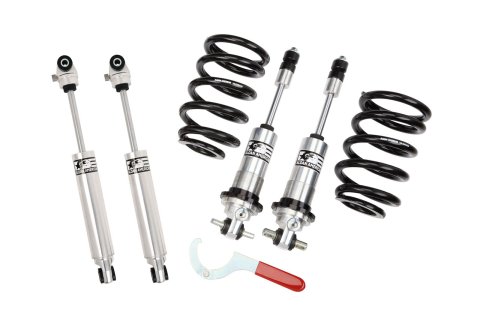 Aldan American Road Comp Suspension Packages 300164 Coilover Kit, Lowered, Front, Twin-Tube, Aluminum Body, Natural, Polyurethane Bushing, Black, 450 lbs./in., Buick, Chevy, Oldsmobile, Pontiac, Kit