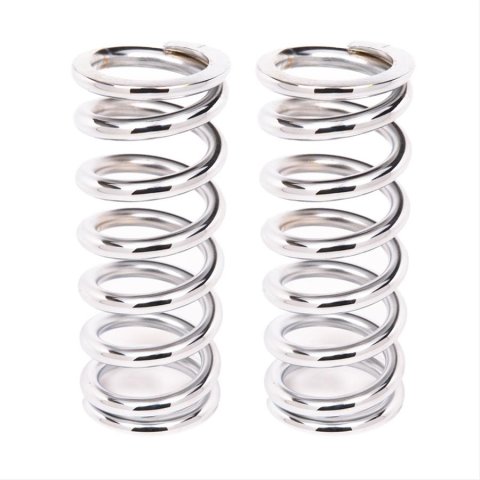 Aldan American 9 Inch Coil Spring 9-350CH2 Coilover Springs, 350 lbs./in. Rate, 2.50 in. I.D., 9.00 in. Length, Chrome, Pair