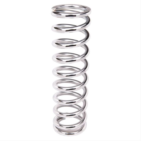 Aldan American 12 Inch Coil Spring 12-140CH Coilover Spring, 140 lbs./in., 12.00 in. Length, 2.5 in. I.D., Polish Chrome Plated, Steel, Each