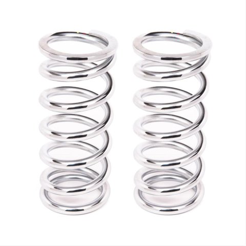Aldan American 8 Inch Coil Spring 8-350CH2 Coilover Springs, 350 lbs./in. Rate, 2.50 in. I.D., 8.00 in. Length, Chrome, Pair