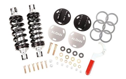 Aldan American Track Comp Coilover Kits for 2003-2011 CROWN VICTORIA, GRAND MARQUIS, 2003-2007 TOWN CAR - 300336 Kits, Road Comp, Front, 0.0 2.0 in. Lowered, Twin-tube Shocks, Black Powdercoated Springs, 750 lbs./in. Rate, Ford, Kit