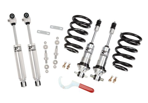Aldan American Road Comp Suspension Packages 300168 Coilover Kit, Lowered, Front, Twin-Tube, Aluminum Body, Natural, Polyurethane Bushing, Black, 450 lbs./in., Buick, Chevy, Oldsmobile, Pontiac, Kit