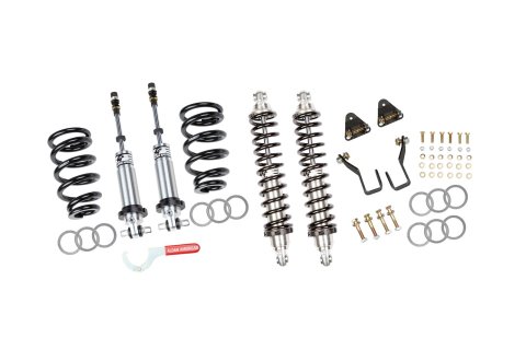 Aldan American Track Comp Coilover Kits 300396 Kit, Comp, Front and Rear, Adjustable Valving, Black Springs, 700 lbs./in. Rate Front, 200 lbs./in. Rate Rear GM, Sold as a Set