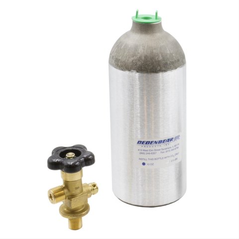 Dedenbear CO2 Bottles AB25V Bottle, CO2, 2.5 lbs., Aluminum, Natural, Valve, Each