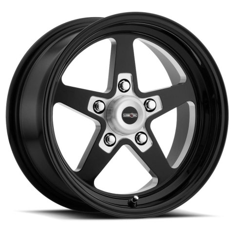 Vision American Muscle 571 Sport Star II Black Wheels 15x8 Wheel, II, Aluminum, Gloss Black, 15 x 8 in., 5.5 in. Backspace, Each