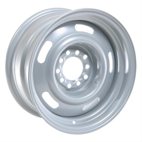 Vision American Muscle 55 Rally Series Silver Wheels 15x7 Wheel, Rally, Steel, Silver, 15 in. x 7 in., 5 x 4.50/4.75 in. Bolt Circle, 4.25 in. Backspace, Each