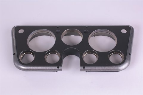 Clayton Machine Direct-Fit Gauge Mounting Panels 6772-B Panel, Plastic, Brushed Aluminum, Accepts Factory Gauges, Chevy/GMC, Pickup, Each