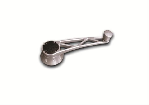 Clayton Machine Truss-Style Window Cranks PT-203 Cranks, Silver Powdercoated, Design, Triangular Cut-Outs, 1/2 in.-16 Spline Drive, Pair