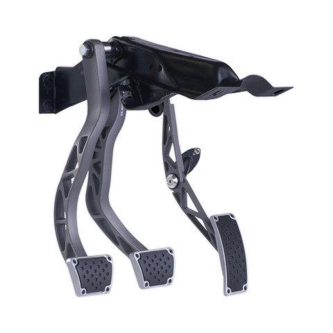 Clayton Machine Muscle Car Pedal Assemblies MCP-A1-M Throttle Pedal, Musclecar, Billet Aluminum, Graphite Powdercoated, Firewall Mount, Rubber Insert, Buick, Chevy, Oldsmobile, Pontiac, Kit