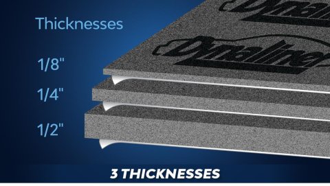 Dynamat Dynaliners 11102 Sound Deadener, Dynaliner Sheet, 0.250 in. Thick, 54 in. x 32 in., Self-Adhesive, Each