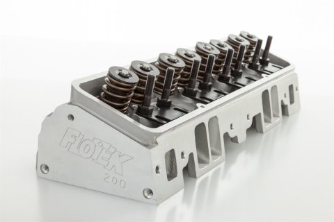 FLOTEK 200cc Small Block Chevy Cylinder Heads 1200-HRAC-505A Head, 200cc, Hydraulic Roller, Angled, Aluminum, Assembled, Chevrolet, Gen I, 305/307/327/350, Each