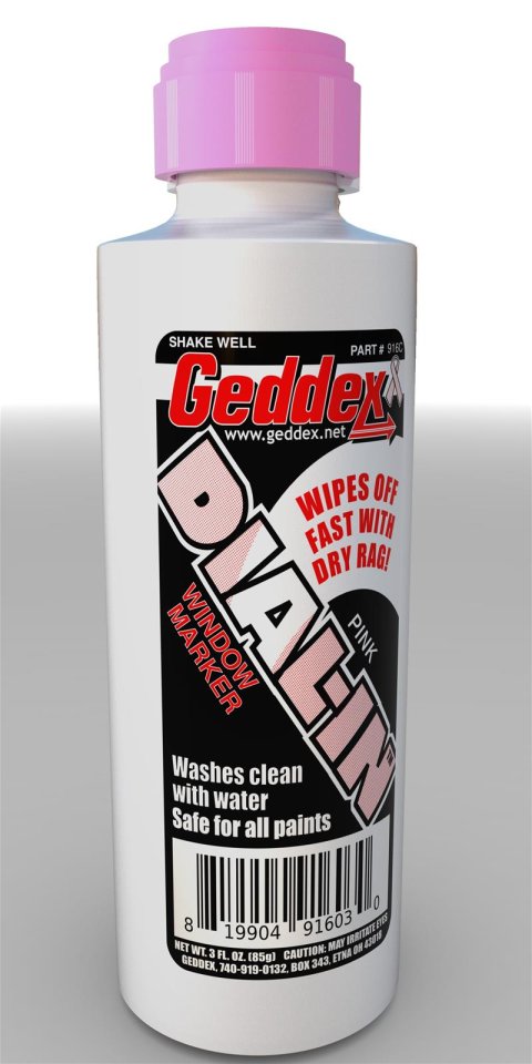 Geddex Dial-In Window Markers 916C Marker, Dial-In, Pink, 3 oz., Each