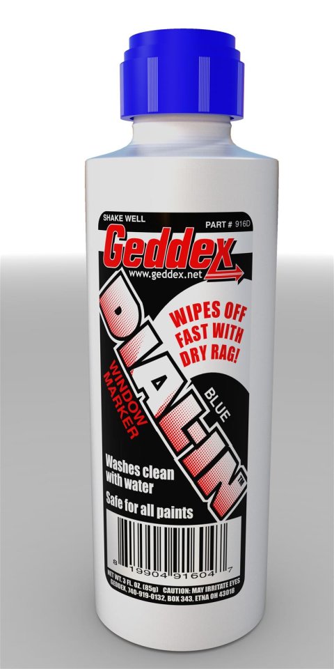 Geddex Dial-In Window Markers 916D Marker, Dial-In, Blue, 3 oz., Each