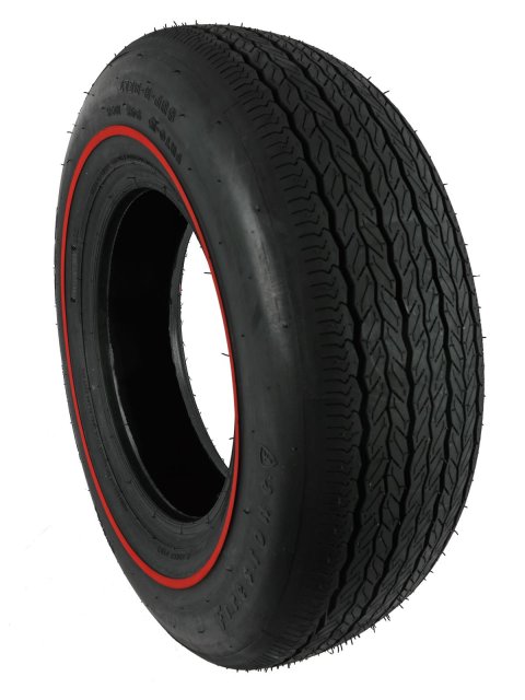 Coker Firestone Wide Oval Tires F70-15 Tire, Oval, F70-15, Radial, 1,500 lb. Load Rating, Redline, Each