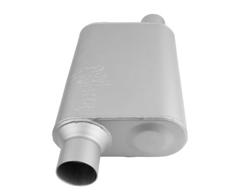 FlowMonster 2-Chamber Steel 2.5 Inch Muffler 42543-FM Muffler, FlowMonster, Aggressive Sound, 2-Chamber, 2.50 in. Single Inlet, 2.50 in. Single Outlet, Steel, Aluminized, Universal, Each