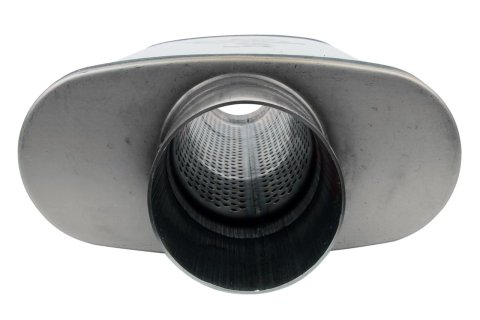 FlowMonster Absorption 409 Stainless Steel 3 Inch Muffler 11219-FM Mufflers, Mufflers, Oval Case, 3.00 in. Center Inlet/Outlet, Reversible, Steel, Natural, 14.00 in. Case Exterior Length, Each