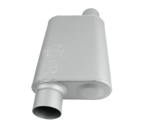 FlowMonster 2-Chamber Steel 3 Inch Muffler 43043-FM Muffler, FlowMonster, Aggressive Sound, 2-Chamber, 3.00 in. Single Inlet, 3.00 in. Single Outlet, Steel, Aluminized, Universal, Each