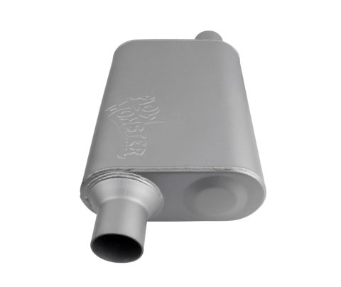 FlowMonster 2-Chamber Steel 2.25 Inch Muffler 42443-FM Muffler, FlowMonster, Aggressive Sound, 2-Chamber, in. Single Inlet, In. Single Outlet, Steel, Aluminized, Universal, Each