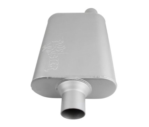 FlowMonster 2-Chamber Steel 2.25 Inch Muffler 42441-FM Muffler, FlowMonster, Aggressive Sound, 2-Chamber, in. Single Inlet, In. Single Outlet, Steel, Aluminized, Universal, Each
