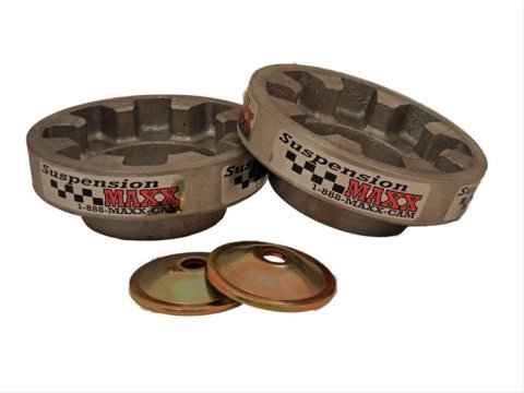 SuspensionMAXX Front Coil Spring Spacers SMX-10100 Spacers, Aluminum, 1.5 in. Lift, Front, Black, Buick, Chevy, Isuzu, GMC, Oldsmobile, RWD/4WD, Pair