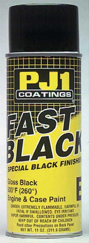 PJ-1 Fast Black Engine and Case Paint 11 Oz. Gloss 16-ENG Paint, High-Temperature, Black, oz. Aerosol, Each