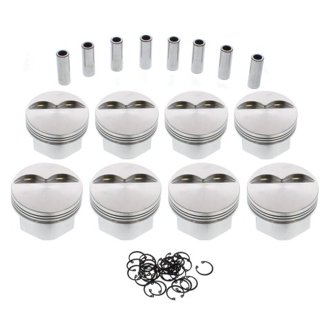 D.S.S. E Series Forged Pistons 8710-4040 Pistons, Forged, Flat, 4.040 in. Bore, 3.750 in. Stroke, 5.700 in. Rod Length, 383 Chevy, Set of 8