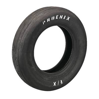 Phoenix Drag F/X Front Tires 26x4.5-15 Tire, Front, 26 x 4.5 -15, Bias-Ply, DE Compound, Solid White Letters, Each