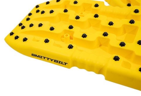 Smittybilt Element Ramps 2891 Vehicle Traction Mats, Ramps, Short, Heavy-duty, Polypropylene, Yellow, Stackable, 18.0 in. Long x 13.0 Wide, with Carry Bag, Pair