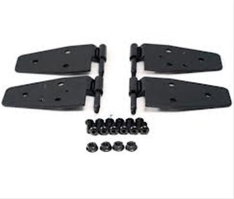 Smittybilt Exterior Door Hinges S/B7641 Hinge; Fits 1987-2006 w/Half Steel Door; 2000-2006w/Full Steel Door; Completed Set Of 4; Black; No Drill
