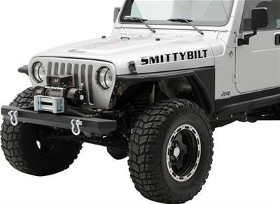 Smittybilt SRC Classic Bumpers for 1976-1983 CJ5, 1976-1986 CJ7, 1987-2006 WRANGLER - SB76740D Bumper, Series, Front, Rock Style, With D-Rings, Steel, Black Textured Powdercoated, Jeep, Each