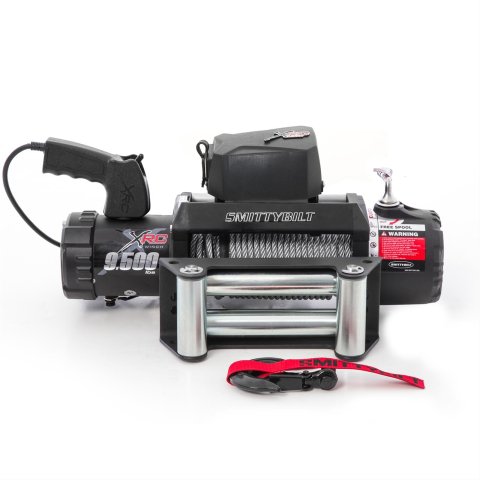 9,500 lbs. Smittybilt Gen2 XRC Winch S/B97495 Winch, lbs., Gen 2 XRC, 12 V, Roller Fairlead, Power In/Out, 5/16 in. Cable, 12 ft. Remote, Each