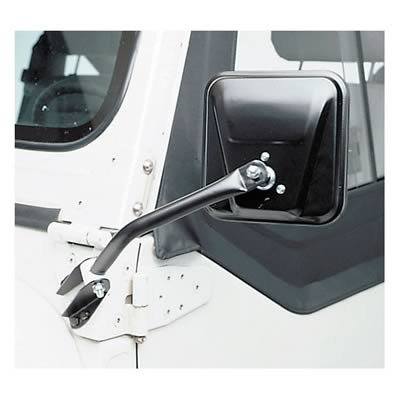 Smittybilt CJ Side Mirrors S/B7617 Door Mirror; Mirror; Pair; Black; No Drill Installation
