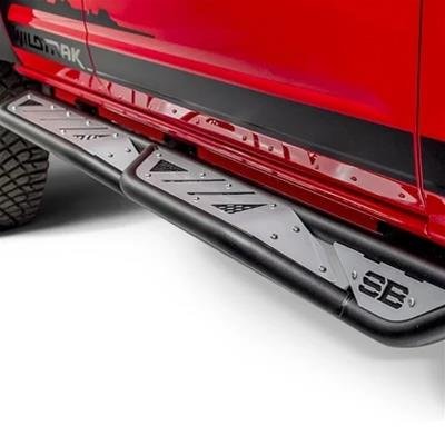 Smittybilt Apollo Slider Steps 78734 Nerf Bars and Truck Steps, Apollo, Rock Steps, 1 in. Steel Tube, Black Powdercoat, Textured Finish, Direct Fit, Ford, Pair