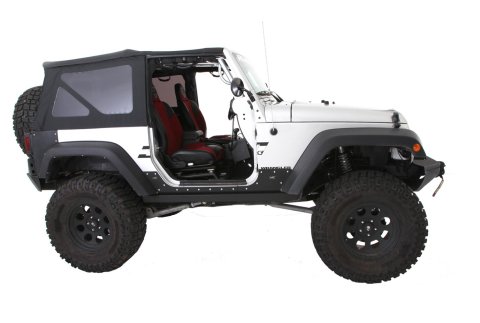 Smittybilt Half Door Side Mirrors S/B7618 Mirrors, Steel, Black, Replacement, Jeep, Pair