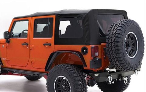 Smittybilt Replacement Tops S/B9080235 Soft Top, Top, Polymer Cloth, Black Diamond, Tinted Windows, Jeep, Each