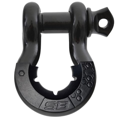Smittybilt D-Ring Shackles with Isolator 23047B Bow Shackle Isolator, Steel, Gloss Black, 0.750 in. Shackle, 9,500 lbs. Rating, Each