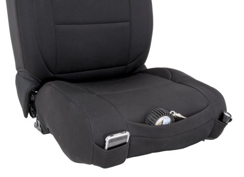 Smittybilt Neoprene Seat Cover Sets S/B471801 Covers, First Row/Second Row, Bucket/Bench, Lowback, Neoprene, Black/Black, Set