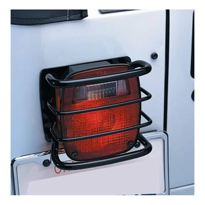 Smittybilt Euro Taillight Guards S/B8660 Guards, Black, Powdercoated, Steel, Jeep, Pair
