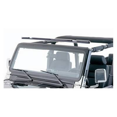 Smittybilt Windshield Channels S/B90104 Bracket; Header; No Drill Installation