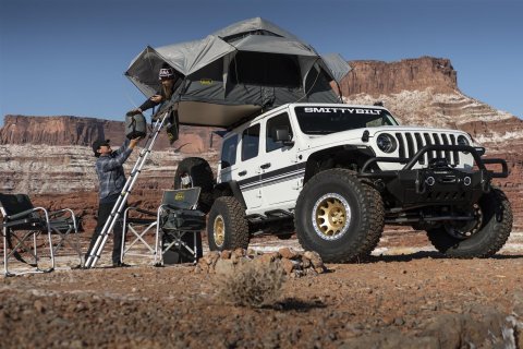 Smittybilt Overlander Gen 2 Rooftop Tents SB2583 Vehicle Tents, GEN2 Tent, Roof Top Tent, For Up To 3 People, Aluminum Frame, Polyester Shell, Gray, Each