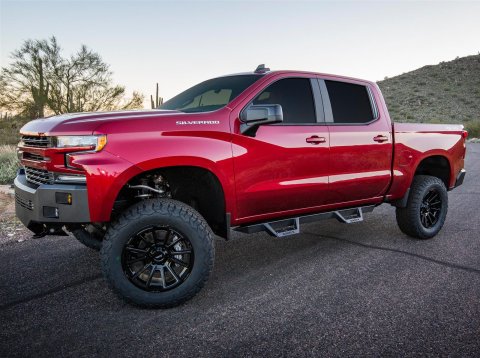 Raptor Series Magnum RT Drop Steps RTS26CH Black Textured 19-20 Chevy Silverado/GMC Sierra 1500 Crew Cab; 20-20 Chevy Silverado/GMC Sierra 2500/3500 Crew Cab Black Cab Length