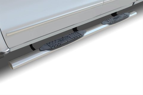 Raptor Series 4 in. Cab Length Oval Tube Side Step Bars for 2005-2012 PATHFINDER - 0707-0453 Nerf Bar, 4" Magnum Straight Oval, Polished Stainless Steel, 05-12 Nissan Pathfinder Door