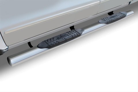 Raptor Series 5 in. Cab Length Oval Tube Side Step Bars for 1999-2016 F-250 SUPER DUTY, F-350 DUTY - 0803-0179 Nerf Bar, 5" Magnum Straight Oval, Polished Stainless Steel, 99-16 Ford F-250/F350 Super Duty Super
