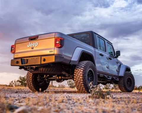 Raptor Series Magnum RT Rear Bumpers for 2020-2022 GLADIATOR - RBM06JPN Bumper, RT, Rear, Fabricated, Steel, Black Textured Powdercoated, Jeep, Each