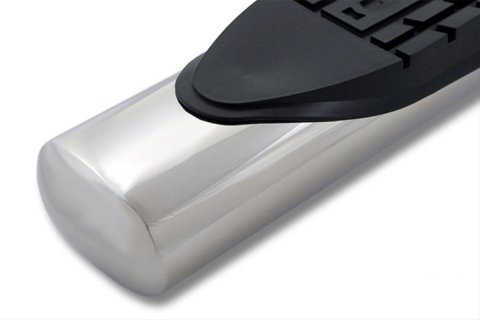 Raptor Series 4 in. Wheel-to-Wheel Oval Tube Side Step Bars for 2004-2014 F-150 - 0403-0119M Nerf Bar, 4" SS Wheel to Wheel, Polished Stainless Steel, 04-14 Ford Super Cab (6.5ft Bed)