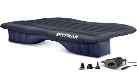 AirBedz Air Mattresses PPI-BLK_PV_CARMAT Inflatable Rear Seat Mattress Mid-Size. Fits Jeeps, Car, SUV's & Mid-size Trucks