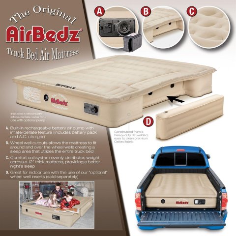 AirBedz Air Mattresses PPI-501 PPI 501 Full Size 8.0' Long Bed with Built-in Rechargeable Battery Pump. The Original Truck Bed Mattress